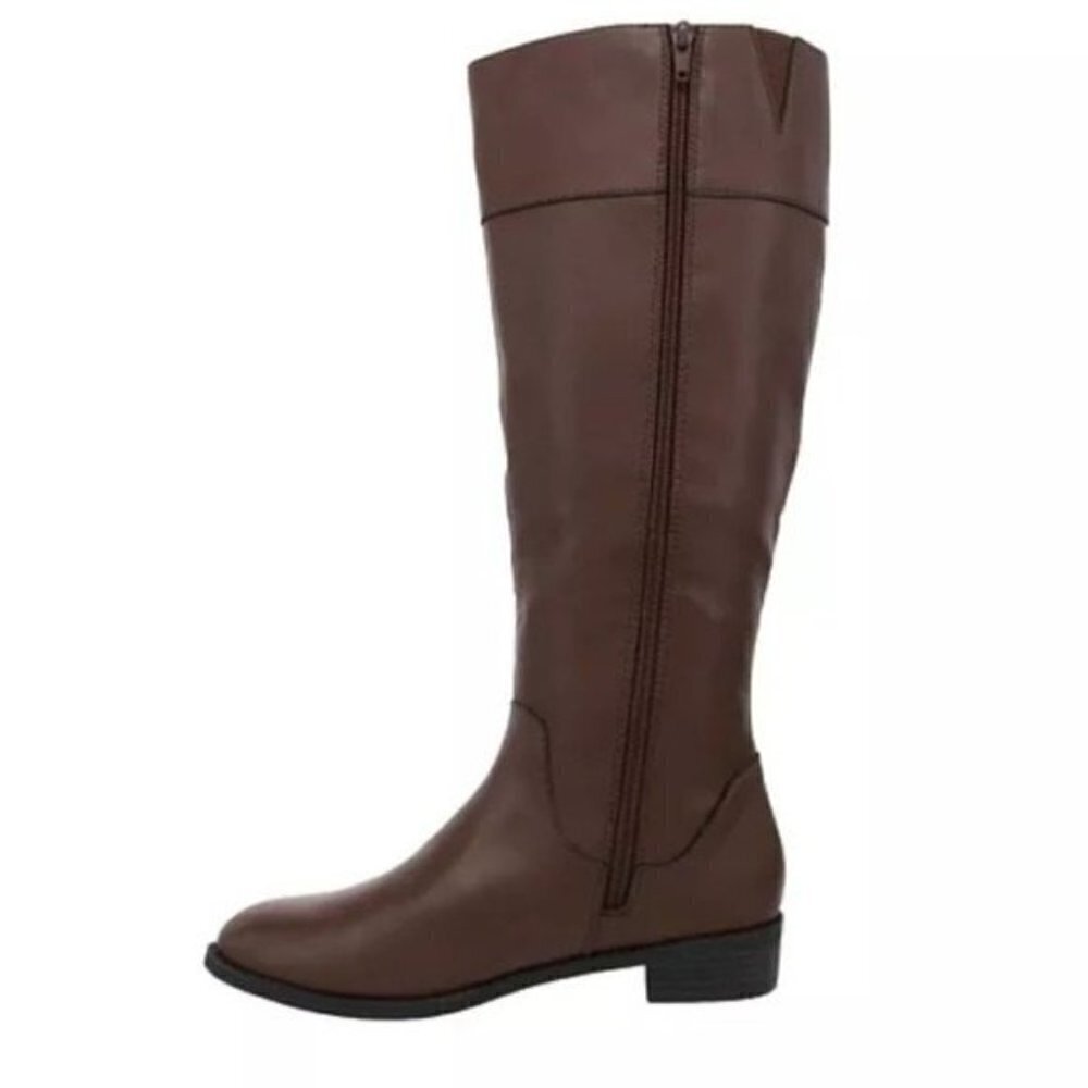 Karen Scott Deliee2 Riding Boots Cognac Brown WIDE CALF WC - Picture 2 of 8